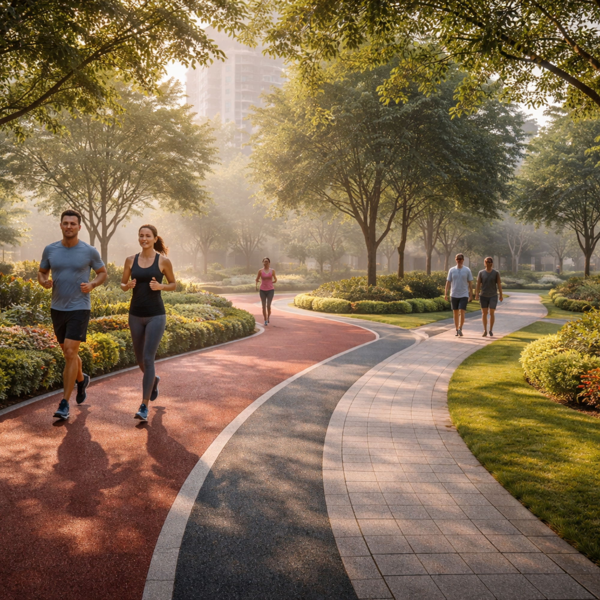 Gera Island of Joy jogging track open spaces residential township Kharadi Pune