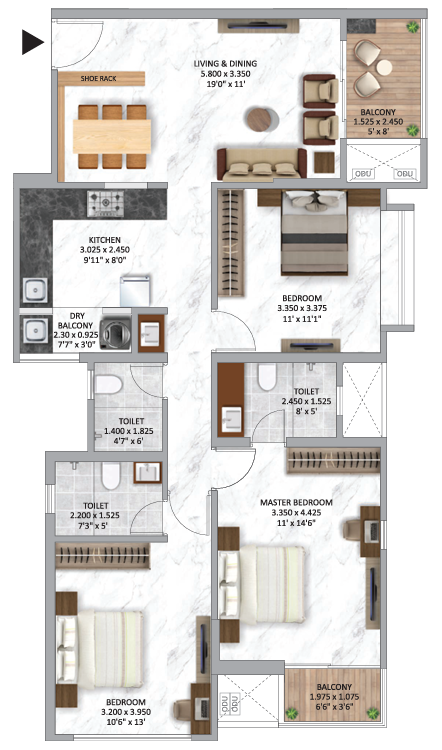 Krisala 3 BHK